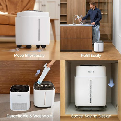 LEVOIT 6000S Smart Evaporative Humidifier - 23L Capacity, 72-Hour Run Time, Premium Filter, Sleep Mode