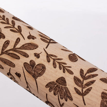 Primitives by Kathy Large Floral Pattern Rolling Pin