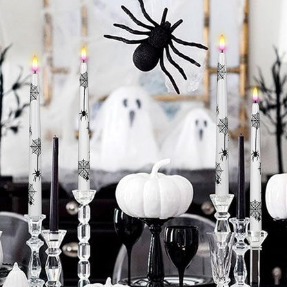 Wondise Halloween Flameless Taper Candles with Remote & Timer - 3-Spider Variation