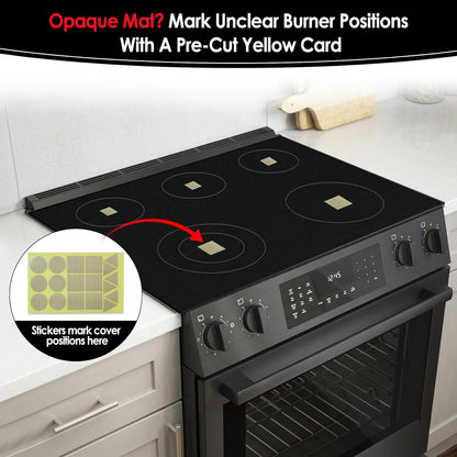 Skiennix Induction Cooktop Protector Mat - Extra Large 21.2x35.4 In | Heat-Resistant to 230°C | Non-Slip & Scratch-Resistant | Semitransparent Black