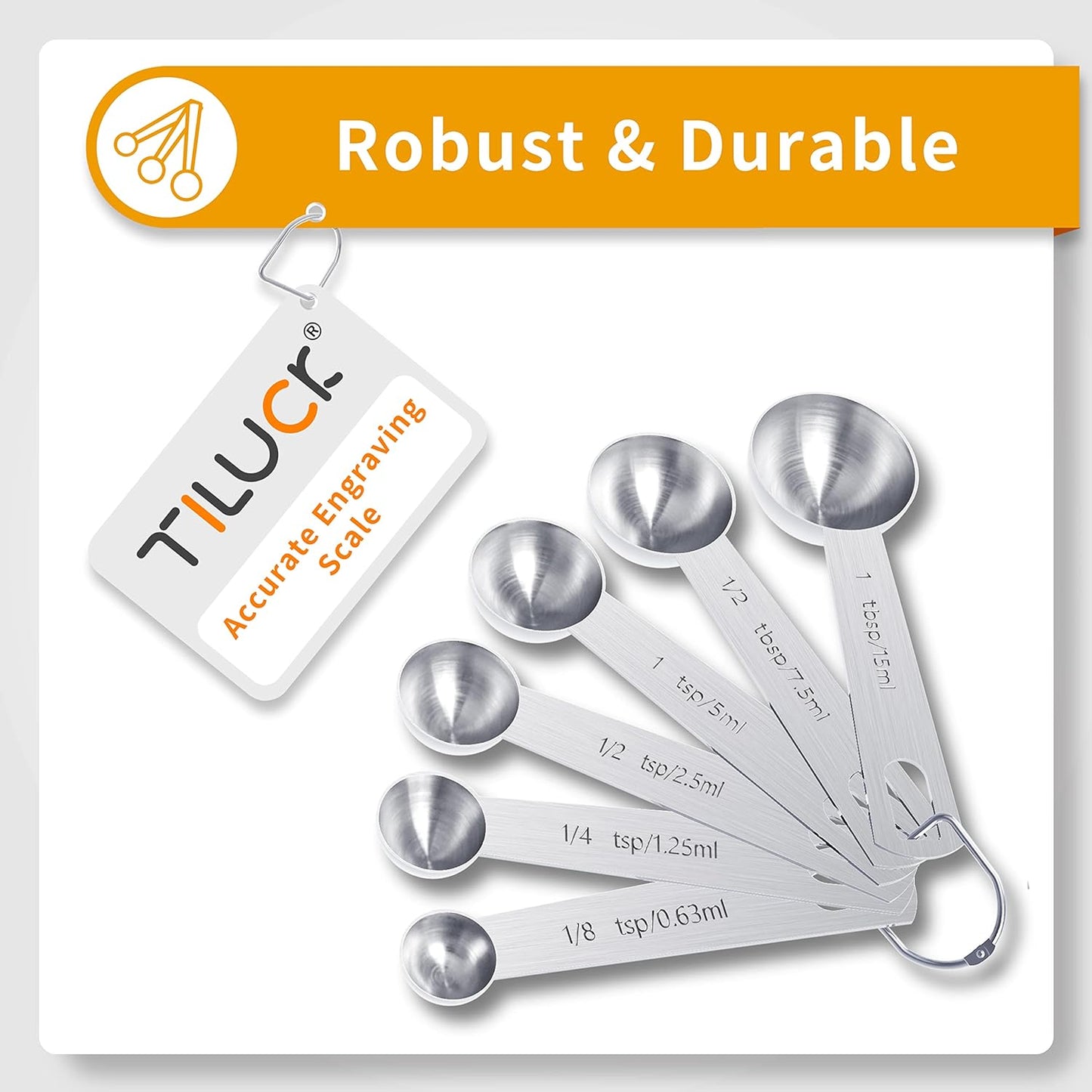 TILUCK Stainless Steel Measuring Cups & Spoons Set - Essential Kitchen Gadgets for Cooking & Baking (11 Pieces)