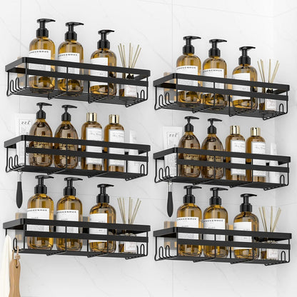 WOWBOX Shower Caddies 2 Pack - Adhesive Hanging Shelves for Easy Bathroom Organization | No Drilling, Stainless Steel