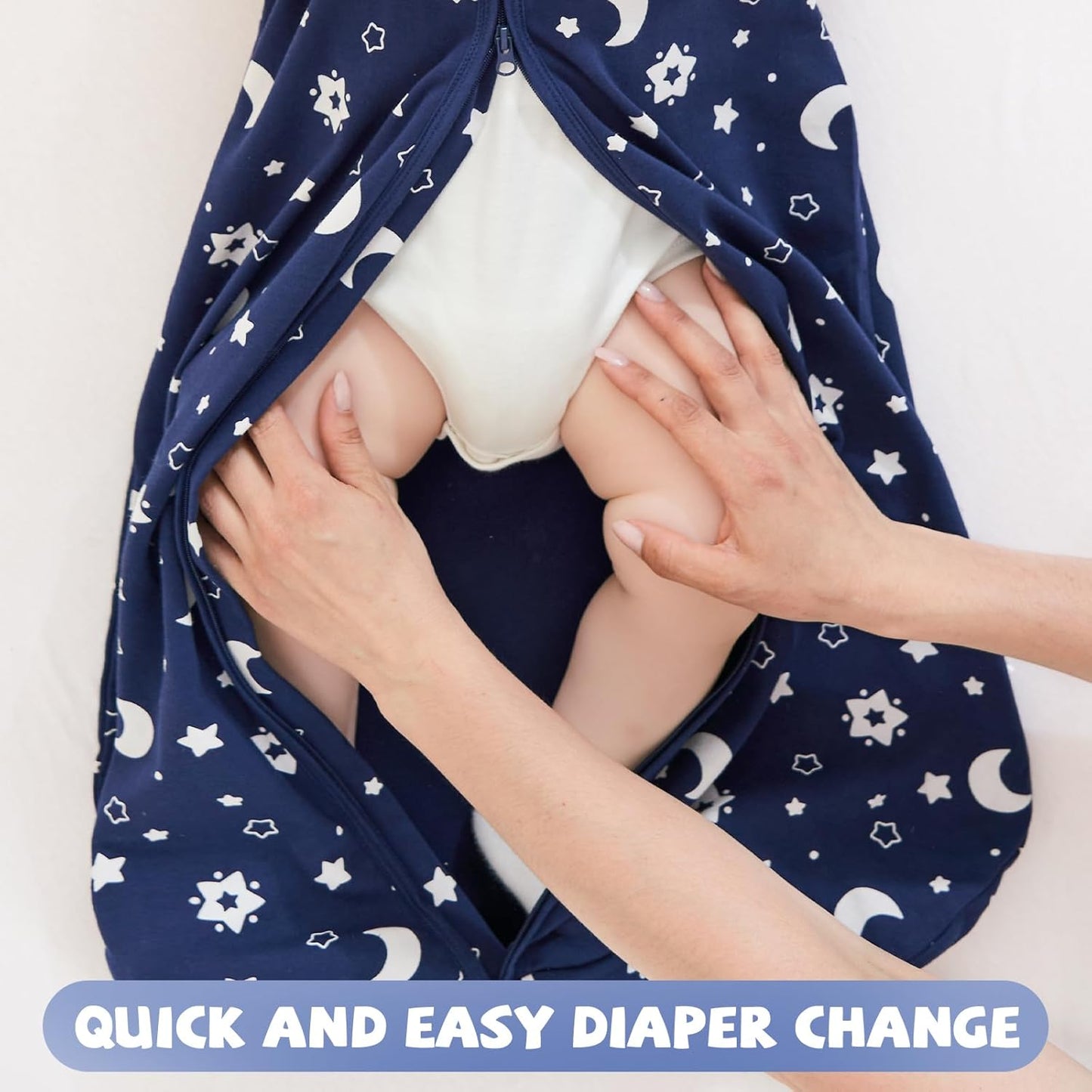 Yoofoss Baby Sleep Sack - 100% Organic Cotton Wearable Blanket | 2-Way Zipper, 12-18 Months, 3 Pack