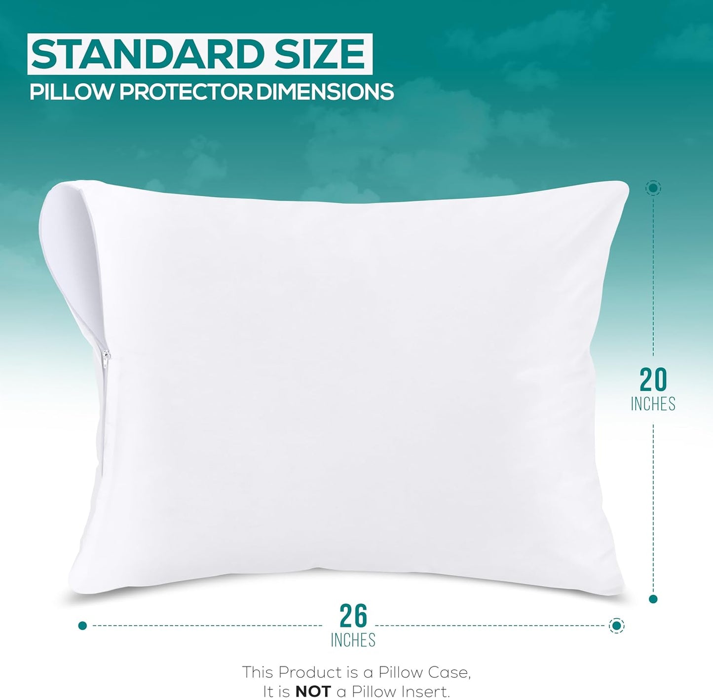 Utopia Bedding Pillow Protectors - Set of 2 Standard Size, Waterproof & Bed Bug Proof Encasements (White)