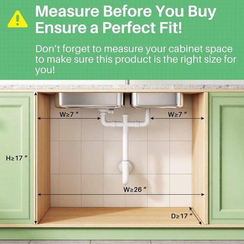 Kitstorack Under Sink Organizer - 2-Pack Adjustable Metal Cabinet Shelf | Slide-Out Storage for Bathroom & Kitchen
