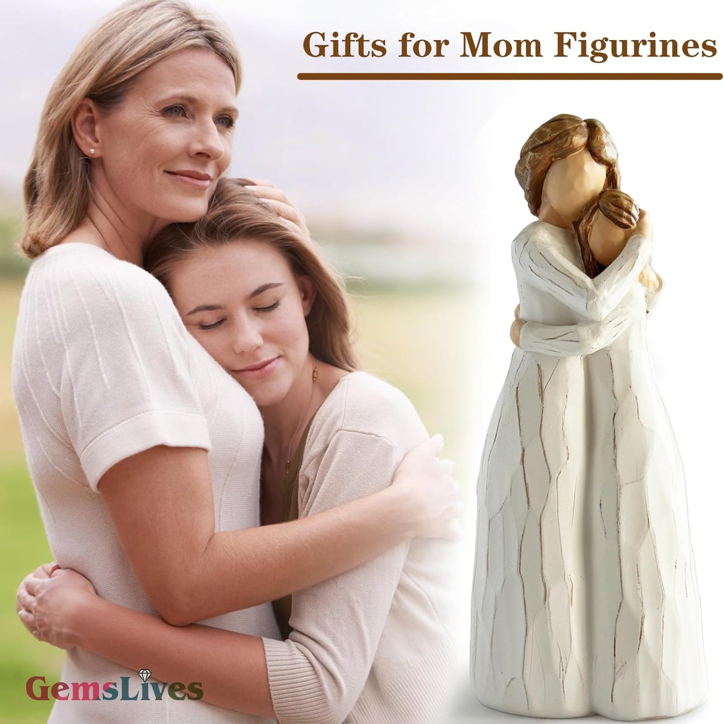 Regine Switzerland Mom Birthday Gift - Hand-Painted Mother & Daughter Figure | 7.8" for Special Occasions