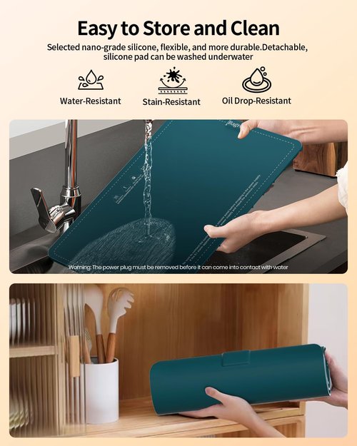 Food Warming Mat, Electric Warming Mat with Adjustable Temperature, Warming Trays for Buffets Party, Food Warmer Mat (green)