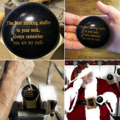 The best stocking stuffer in Your sock, always remember, you are my rock, engraved rock (Black)