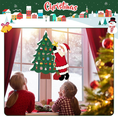 Watersay Christmas Tree Advent Calendar - Felt Countdown Calendar with 24 Pockets for Kids | Reusable Wall Hanging Decorations