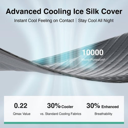 Novilla AiryFlow King Size Mattress 14 Inch, Gel Memory Foam Mattress King for Cool Night & Spinal Alignment, Pressure Relief & Motion Isolation, Green Tea-Infused, CertiPUR-US Certified, Medium Firm