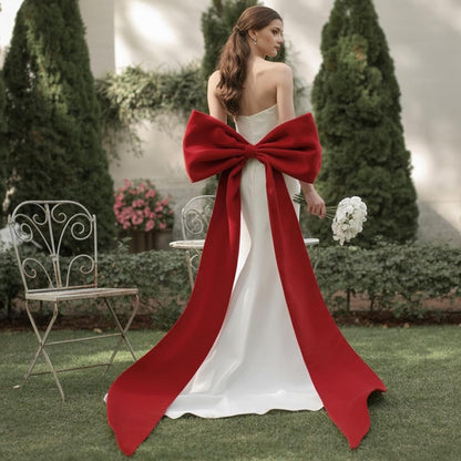 Regine Switzerland Large Ruby Red Velvet Bow - 50 x 20 Inch Christmas & Wedding Decor | Heavyweight Design