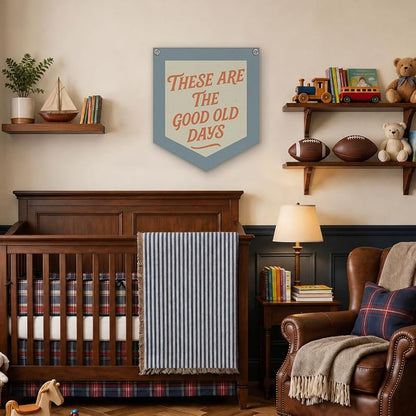 These Are The Good Old Days Office Wall Decor Pennant Flag 12x14 in - Variation: kidroom-06