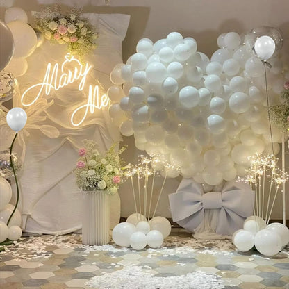 White Balloons 110 Pcs - 5 Inch Small Latex Balloons for Weddings, Birthdays & Baby Showers