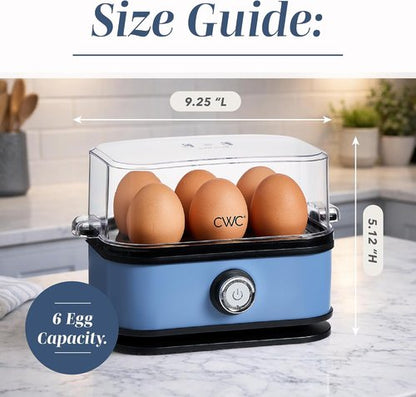 COOK WITH COLOR Egg Cooker - 6-Egg Capacity for Perfect Soft, Medium, or Hard-Boiled Eggs | Rapid Cook Time, Auto Shut-Off & Boil-Dry Protection - Navy