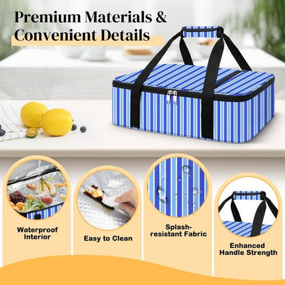 Coobiiya Insulated Casserole Carrier - Keeps Food Hot or Cold | Portable 9" x 13" Lasagna Tote for Picnics