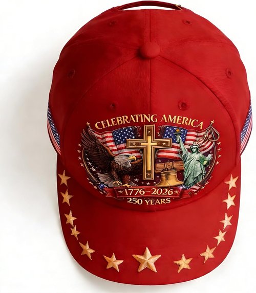 250th Anniversary USA Hat - Eagle Liberty Cross Print | Adjustable Baseball Cap for Men & Women