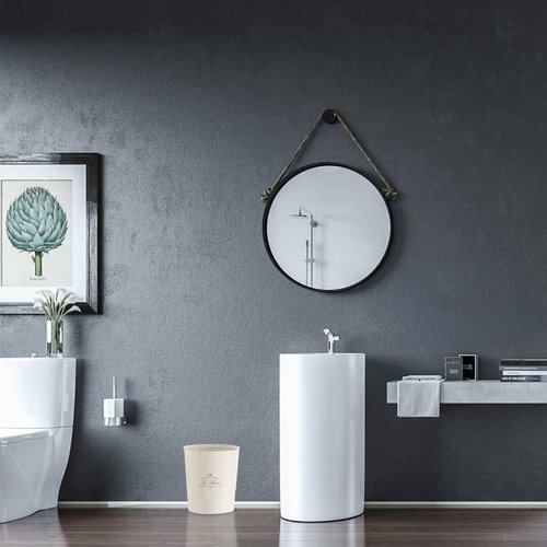 Ben&Jonah Le Bain Paris Collection Heavy Porcelain Waste Basket (9.5" H x 8" Top Diameter, 7" Bottom Diameter)