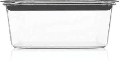 Rubbermaid Brilliance Glass Food Storage Containers Set - 4 Containers & Lids + 9.6 Cup Large Container