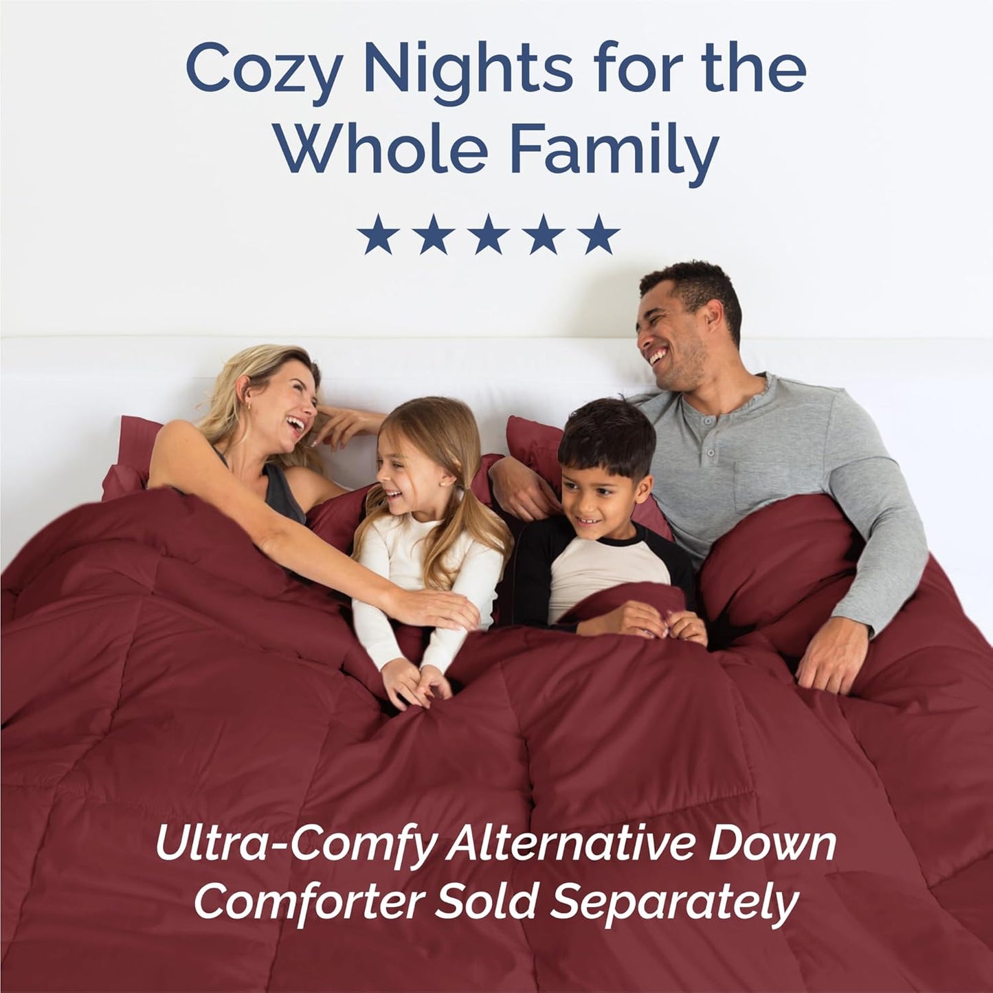 Split King Size 5-Piece Sheet Set | Comfy Breathable Cooling Bed Sheets - Luxury Hotel Quality - Deep Pockets, Soft, Wrinkle-Free - Oeko-Tex Certified - Burgundy