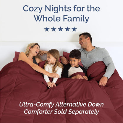 Split King Size 5-Piece Sheet Set | Comfy Breathable Cooling Bed Sheets - Luxury Hotel Quality - Deep Pockets, Soft, Wrinkle-Free - Oeko-Tex Certified - Burgundy