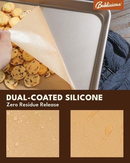 Baklicious Unbleached Parchment Paper Baking Sheets - 220 Pre-Cut Heavy Duty Sheets for Air Fryer, Oven & More