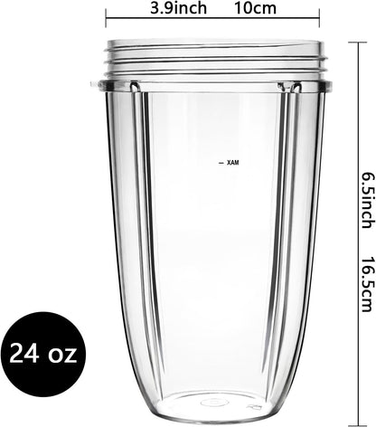 Nutribullet Replacement Cups - 24oz Blender Cups Compatible with NutriBullet 600W & 900W