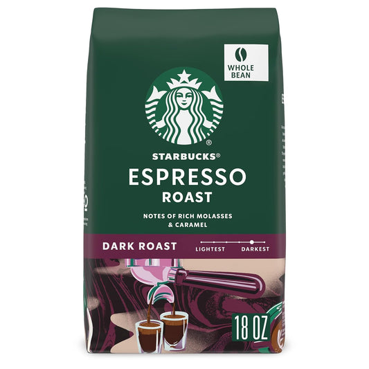 Starbucks Whole Bean Coffee - Dark Roast Espresso Blend, 100% Arabica, 18 oz Bag