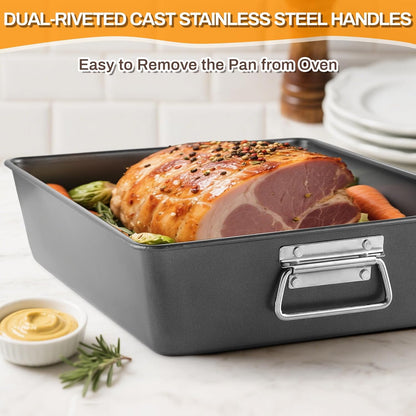 Skiennix Nonstick Bakeware Set - 12PCS Carbon Steel Baking Pans with Easy Grip & Oven Mitts