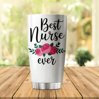 CUBICER Stainless Steel 20 Oz Tumbler - Best Nurse Ever Design | Perfect Gift for Healthcare Professionals