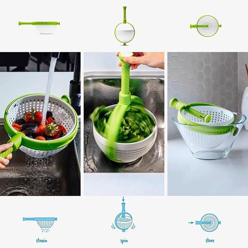 Best Rated colander Salad Spinner Salad Spinner Kitchen Colander for Washing Vegetables and Fruits Efficient Salad Drying Tool with Strainer Basket for Healthy Eating and Meal Preparation