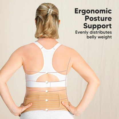 KeaBabies Maternity Belly Band - Soft & Breathable Pregnancy Support Belt | Adjustable Comfort (Classic Ivory, M/L)