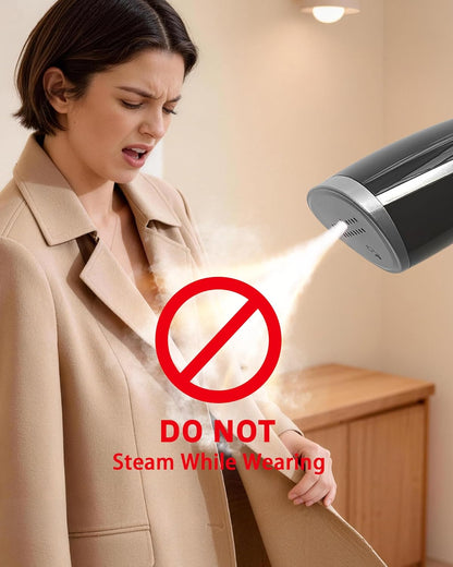 OGHom Portable Handheld Clothes Steamer - 1000W Garment Wrinkle Remover for Home & Travel | Black