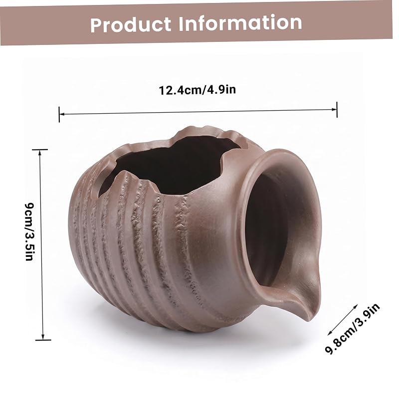 Fountain Spitter Tabletop Ceramic Fountain Pot - Brown, 5 Inch Indoor/Outdoor