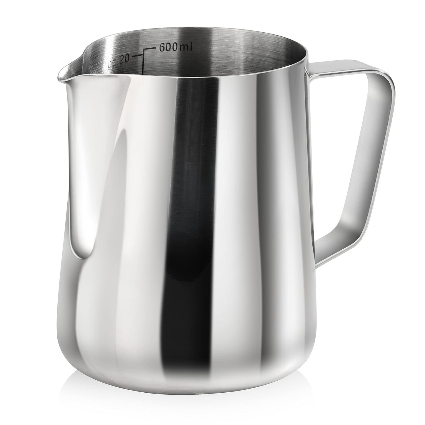 New Star Foodservice 28812 Commercial Grade Stainless Steel 18/8 Frothing Pitcher, 20 oz., Silver