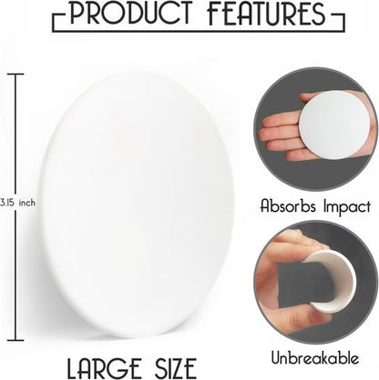 Door Stoppers | Skiennix Large 3.15" Silicone Wall Protectors - Quiet & Shock Absorbent - 4 PCS - White