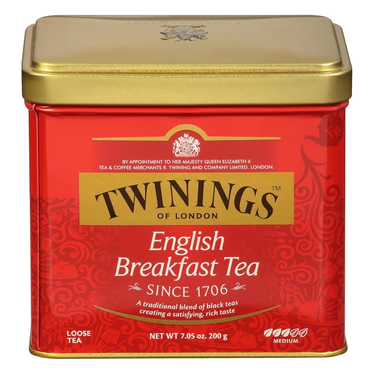 Twinings English Breakfast Loose Tea - Smooth & Robust Black Tea Leaves, 7.05 Ounce Tin