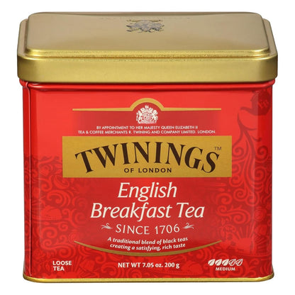 Twinings English Breakfast Loose Tea - Smooth & Robust Black Tea Leaves, 7.05 Ounce Tin