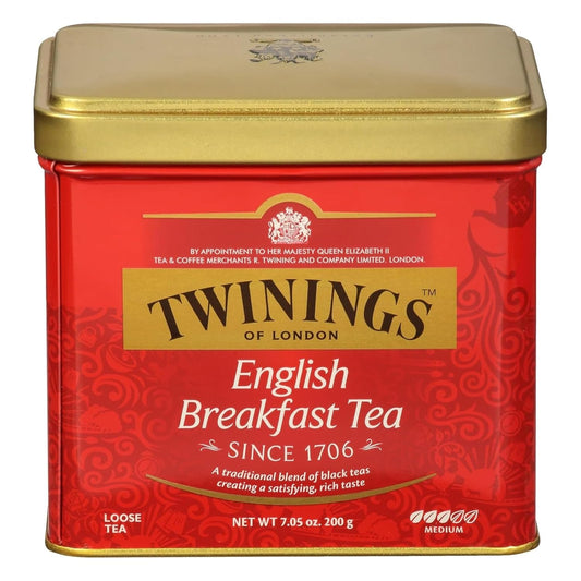 Twinings English Breakfast Loose Tea - Smooth & Robust Black Tea Leaves, 7.05 Ounce Tin