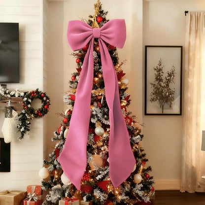 **Big Pink Bow Decor - 50x20 Inch Velvet Coquette Birthday & Bridal Shower Wall Decoration**
