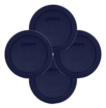 Pyrex 7200-PC Round Storage Cover for Glass Bowls, Dark Blue (4-Pack)