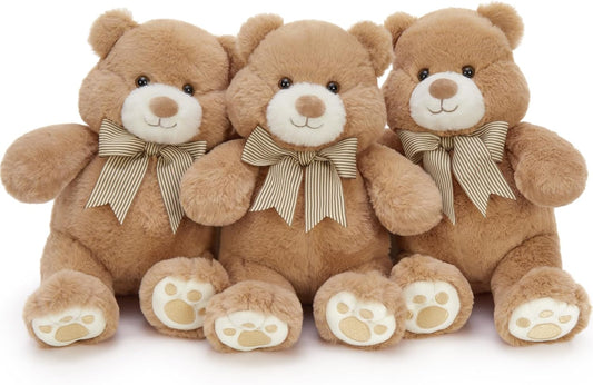 Skiennix 14" Teddy Bear Plush | Soft Snuggle Stuffed Animal with Bow Tie - Perfect Gift for Kids & Adults