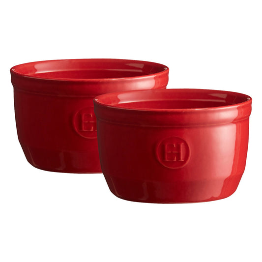 Emile Henry Made in France 8.5 oz Ramekin (Set of 2), 4" by 2"5', Burgundy Red