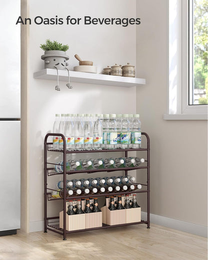 SONGMICS 4-Tier Metal Shoe Rack - Adjustable Slanted Shelves, Holds 16 Pairs, Bronze Finish for Small Spaces