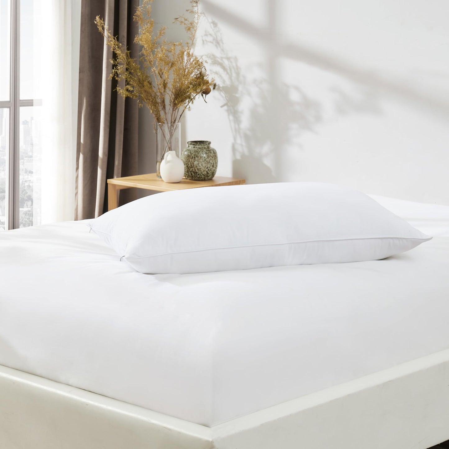 UGG Danielle Cooling King Size Hypoallergenic Down Alternative Luxury Hotel Bed Pillow for Stomach Back or Side Sleeper with Machine Washable Cover, 20-inch x 36-inch, White