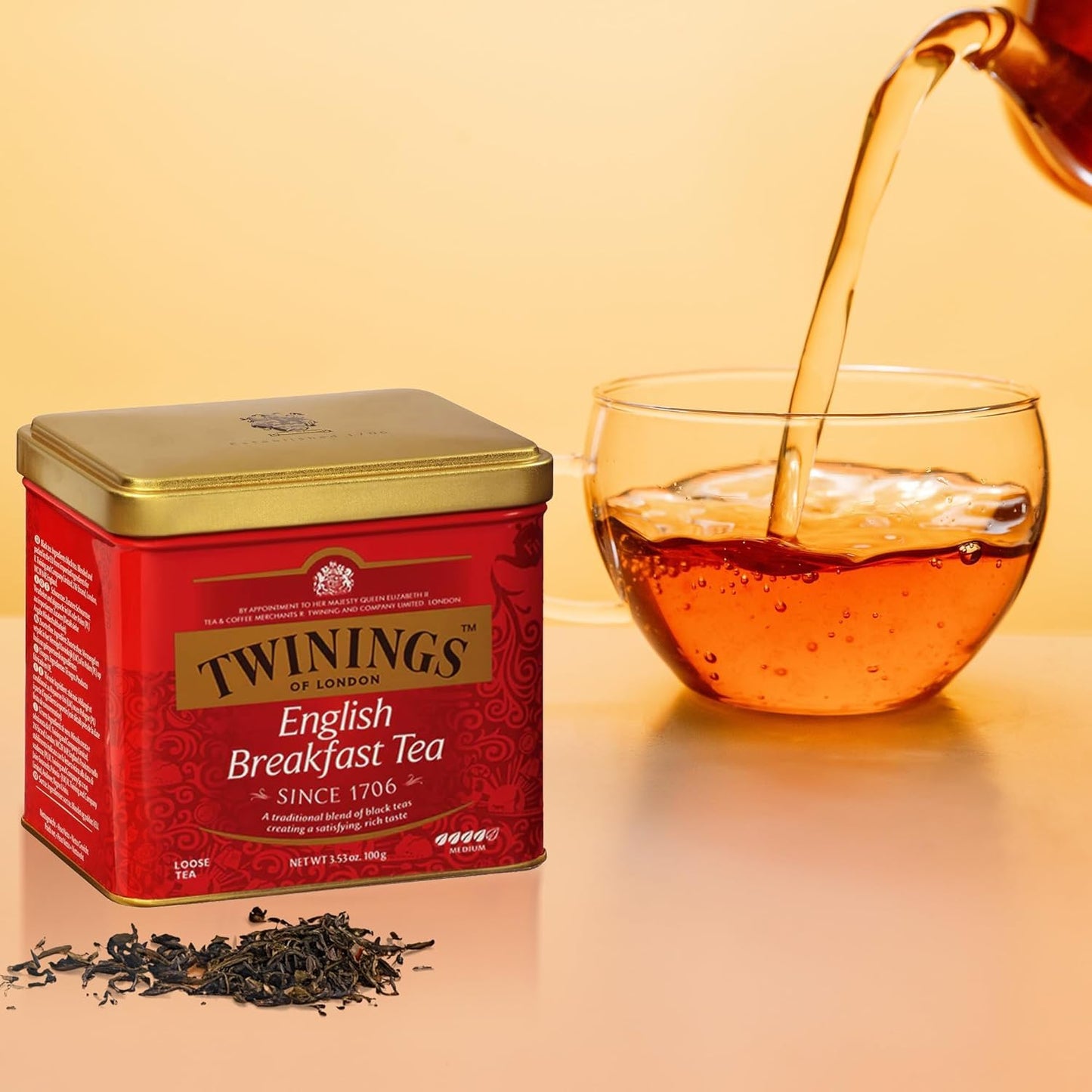 Twinings English Breakfast Loose Tea - Smooth & Robust Black Tea Leaves, 3.53 Oz Tin