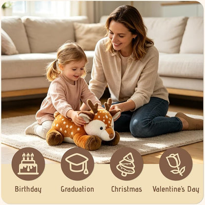 Sika Deer Weighted Plush Toy - Large Hugging Deer Stuffed Animal for Adults & Kids (Variation: Sika Deer+Large)