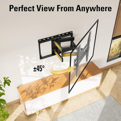 Mounting Dream TV Wall Mount - Full Motion Bracket for 32-65 Inch TVs | Swivel & Tilt, Max VESA 400x400 mm, 99lbs Capacity