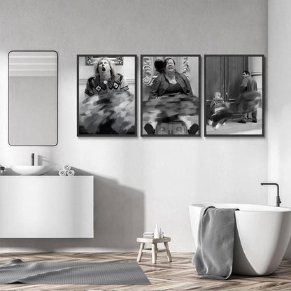 **Laylwhq Vintage Dumb and Dumber Movie Wall Art - Funny Black and White Bathroom Prints | Unframed 12x16in**
