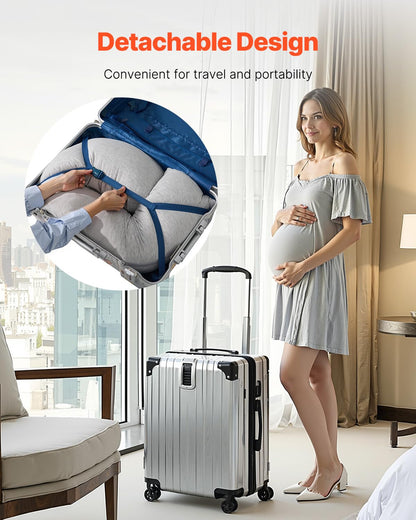 VEVOR L-Shaped Pregnancy Pillow - Soft & Breathable Maternity Body Support | Washable Jersey Cover, Light Gray