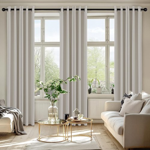 MIULEE Natural Blackout Curtains for Bedroom Living Room 72 Inches Long 2 Panels, Thermal Insulated Room Darkening Drapes Solid Grommet Noise Reduction Light Blocking Window Treatments 40x72 inch